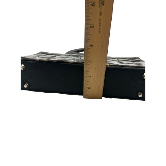 Y2K Geometric Box Clutch Purse Black Lucite Handle Mad Bags‎ Vietnam - Picture 11 of 11